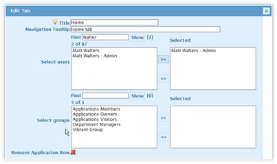 Title: Edit Tab Options - Description: Edit Tab Options