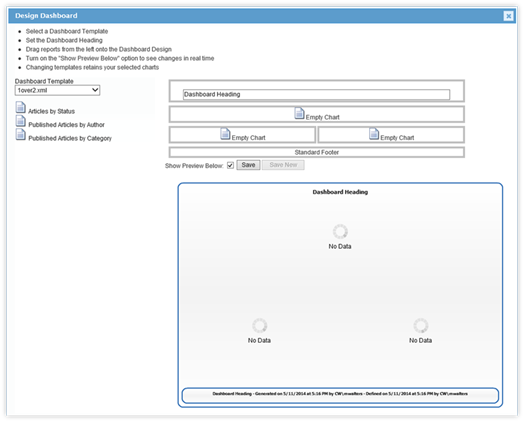 Title: Dashboard Design Panel - Description: Dashboard Design Panel