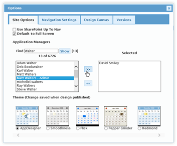 Title: Options - Site Options Tab - Description: Options - Site Options Tab