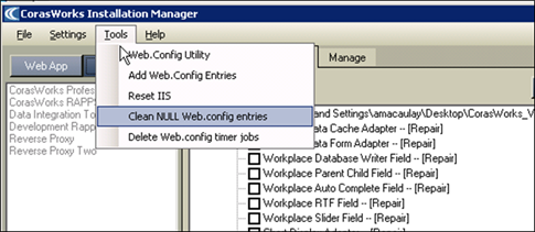 Title: Installation Manager Tools Menu - Description: Installation Manager Tools Menu