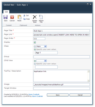 Title: Menu Nav - Edit an item in the list - Description: Menu Nav - Edit an item in the list