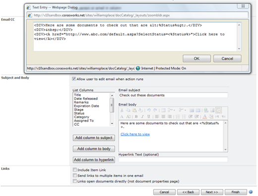 Title: Email Action HTML - Description: Email Action HTML
